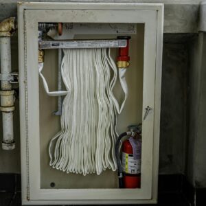 Cabinet with a Fire Hose